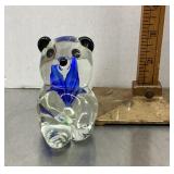 Glass bear paperweight