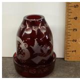 Bohemian ruby cut-to-clear glass fairy lamp