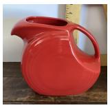 Red Fiesta Art Deco style disk pitcher