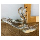 Glass swan and Pilgrim Glass duck
