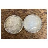 Two 1964 Kennedy half dollars