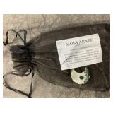 Moss agate crescent moon