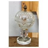 Glass candy dish with marble base