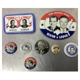 Political pinback buttons
