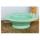 Jadeite footed glass bowl