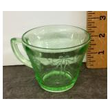 Green Depression uranium glass cup
