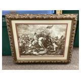 Framed Battle of Waterloo print