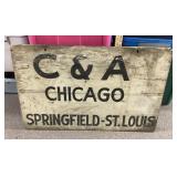 Wood C&A Chicago sign