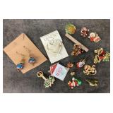 Brooches and earrings