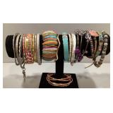 Costume jewelry bangle bracelets