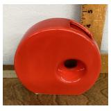 Red modernist ceramic vase
