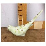 Hand painted Fenton custard glass bird