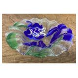 Signed art glass dish