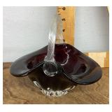 Red glass basket
