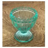 Green glass egg cup