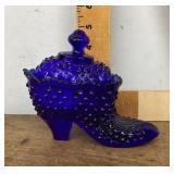 BlueFenton hobnail boot candy dish