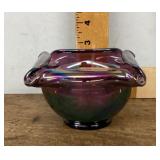 Iridescent glass candy dish