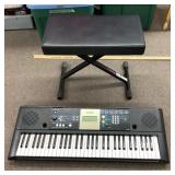 Yamaha digital keyboard and stool