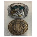 2 Korean War veteran belt buckles
