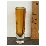 MCM heavy amber glass vase