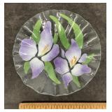 Floral glass plate