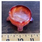 Imperial slag glass footed salt cellar
