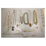 Gold tone costume jewelry necklaces
