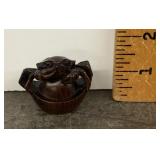 Hand carved boxwood crab netsuke