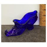 Cobalt blue Mosser glass shoe