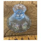 Fenton blue glass candlestick