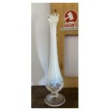 Fenton satin glass bud vase