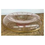 Pink Depression glass console bowl