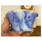 Akro Agate blue slag glass bowl