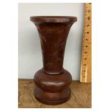 Turned wooden vase