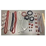 Red, white, and blue costume jewelry