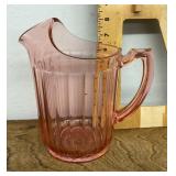 Pink Depression glass pitcher