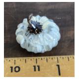 Glass pumpkin paperweight