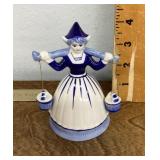 Ceramic Delft blue milkmaid figure