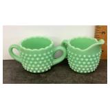 Jadeite hobnail cream and sugar