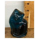 Blue Blenko glass cat
