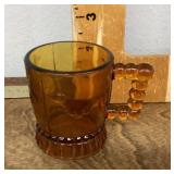 Mini amber glass mug