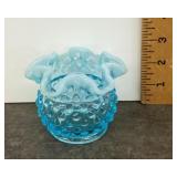 Fenton hobnail blue opalescent  vase