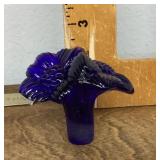 Cobalt blue glass bottle stopper