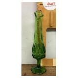 Green glass Kanawha bud vase