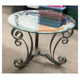 Glass top side table