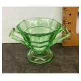 Green Depression uranium glass sugar bowl