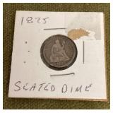 1875 seated Liberty dime