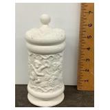 Lefton Renaissance white covered dish