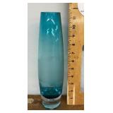Blue art glass vase