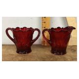 Ruby Mosser glass cream & sugar